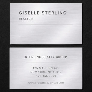 Realtor Silver Metallic Professional Visitenkarte