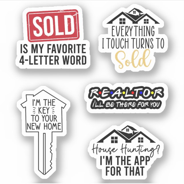 Realtor Sticker Pack Real Anwesen Geschenkideen (Vorderseite)