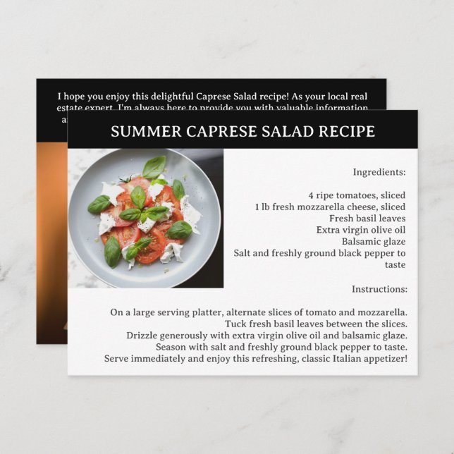 Realtor Summer Recipe oder Real Anwesen Postkarte (Vorne/Hinten)