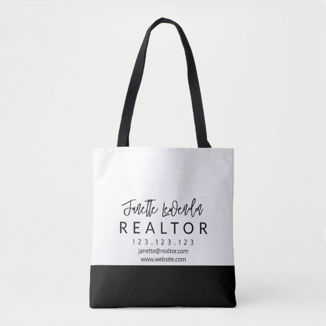 Realtor Tote Bag Personalisiert Business Toag (Vorderseite)