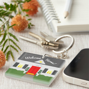 Realtor-willkommenes Zuhause-niedlicher neuer Schlüsselanhänger