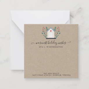 Realtor Zuhause Holiday Winter Greenery Logo  Mitteilungskarte