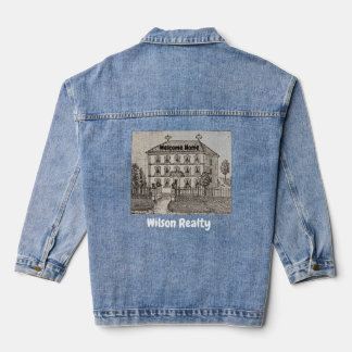 Realtor Zuhause Seller Werbeaktion Vintag Sketch H Jeansjacke