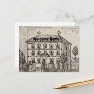 Realty Werbeaktion Welcome Zuhause Vintag House Postkarte