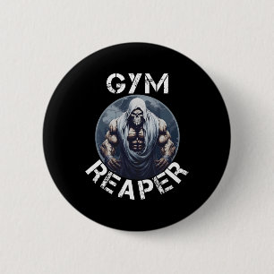 Reaper Fitness Halloween Skelett Workout Bodybuild Button