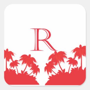 Reas Palm Beach-Koralle Quadratischer Aufkleber