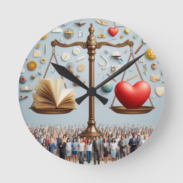 Reason and Emotion Wall Clock Runde Wanduhr (Vorderseite)