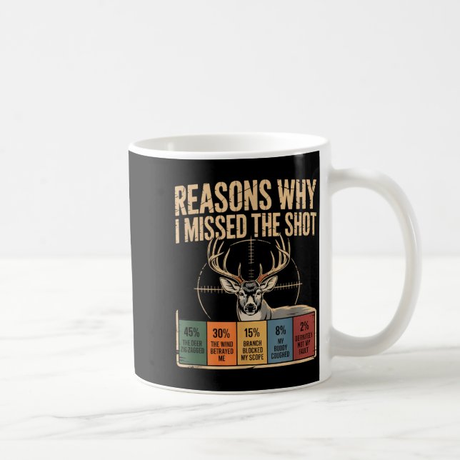 Reasons Why I Missed The Shot Funny Deer Hunting E Kaffeetasse (Rechts)