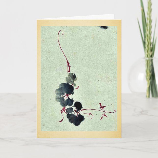 Rebe mit Blüten Ukiyo-e. Karte (Vorderseite)