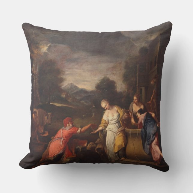 Rebecca am Brunnen Kissen (Vorderseite)