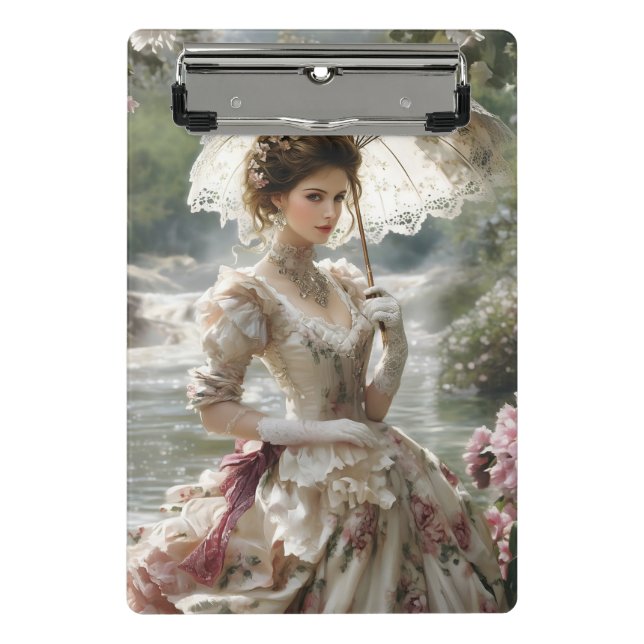 Rebecca an der Mini-Zwischenablage Mini Klemmbrett (Vorderseite)