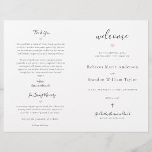 Rebecca Catholic Wedding Mass Zeremony Program