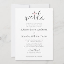 Rebecca Christliches Kreuz & Herz Wir tun Hochzeit Einladung