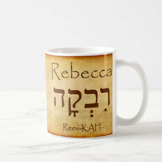 REBECCA Hebrew Name Tasse (Rechts)