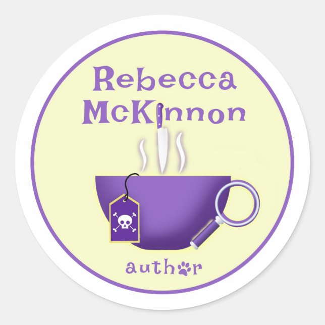 Rebecca McKinnon Mystery Author Logo-Sticker Runder Aufkleber (Vorderseite)