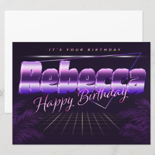 Rebecca Name Vorname lila retro Karte Geburtstag