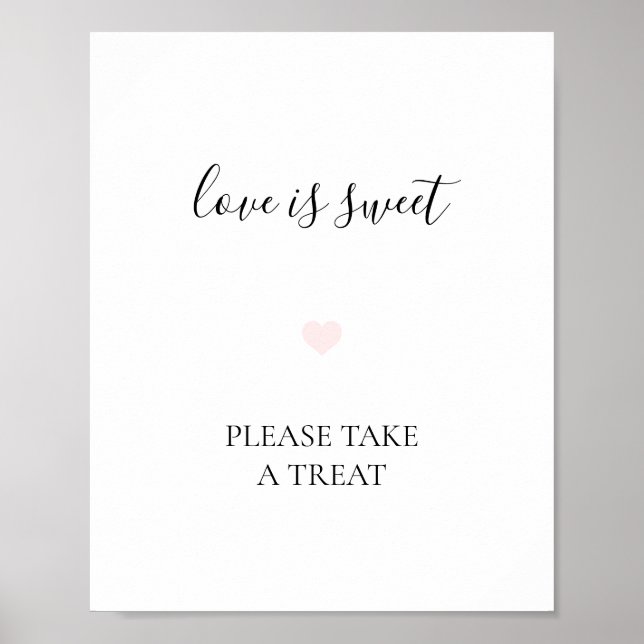 Rebecca Simple Dessert Table Wedding Sign Poster (Vorne)