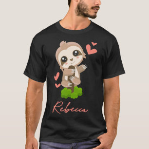 Rebecca Sloth Baby Girl Niedlich Hearts T-Shirt