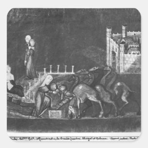 Rebecca und Eliezer am Brunnen Quadratischer Aufkleber