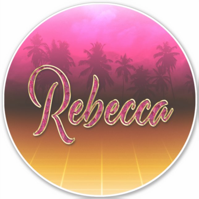 Rebecca Vorname Name golden pink Aufkleber Sticker (Vorderseite)