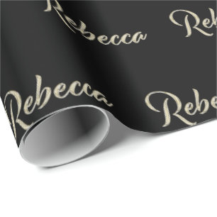 Rebecca white gold Handwriting Geschenkpapier