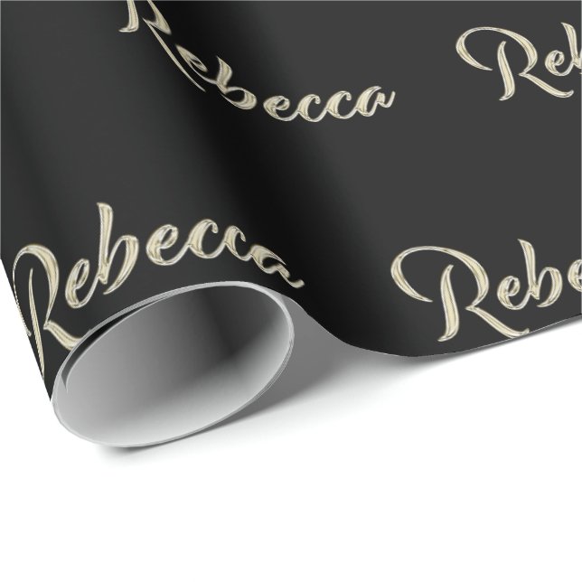 Rebecca white gold Handwriting Geschenkpapier (Rolleneckpunkt)