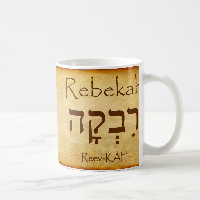 REBEKAH Hebrew Name Tasse (Rechts)