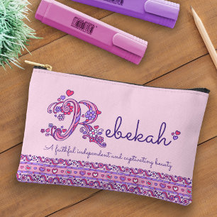 Rebekah Name beginnend mit R Girls Bleistift-Fall Zubehörtasche