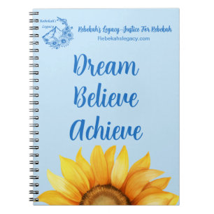 Rebekahs Legacy Dream • Believe • Achieve Journal Notizblock