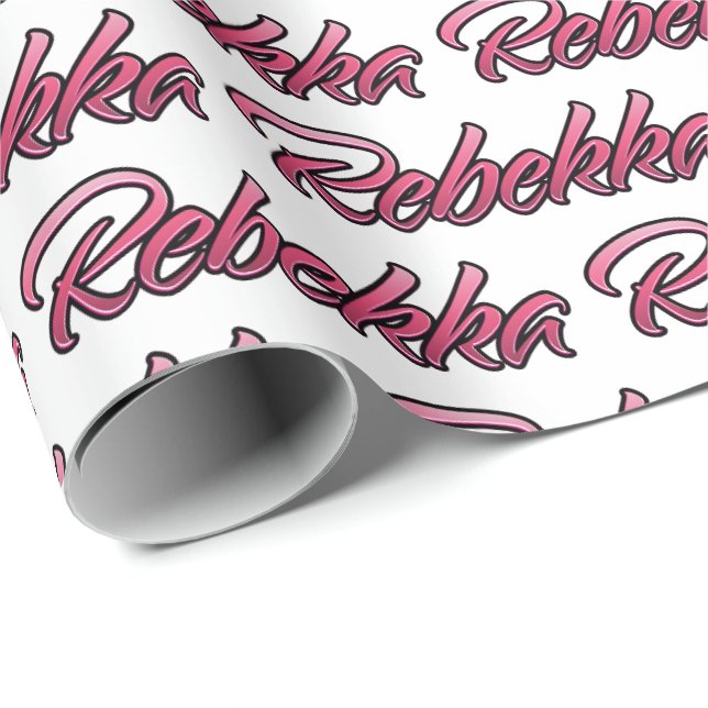 Rebekka faded pink personalisiertes Geschenkpapier (Rolleneckpunkt)