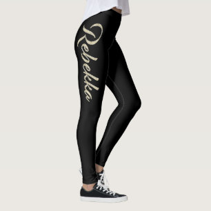 Rebekka white gold Handwriting Hose Leggings