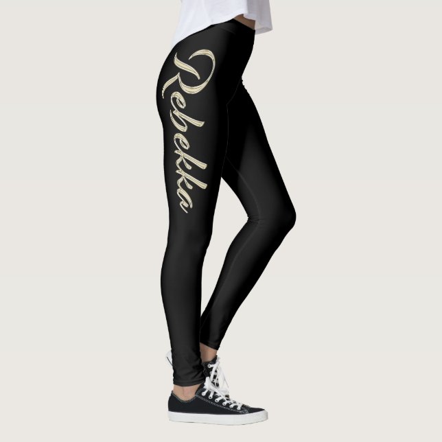 Rebekka white gold Handwriting Hose Leggings (Rechts)