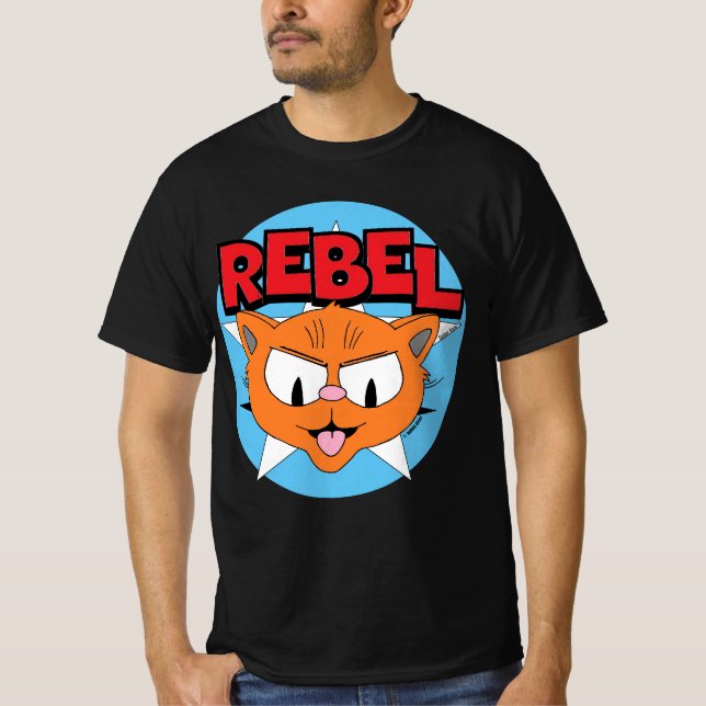 REBEL Cartoon Cat Señor Gato™ T-Shirt (Vorderseite)