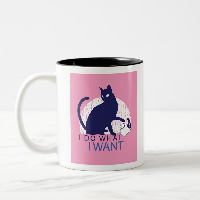 Rebel Cat Zweifarbige Tasse (Links)