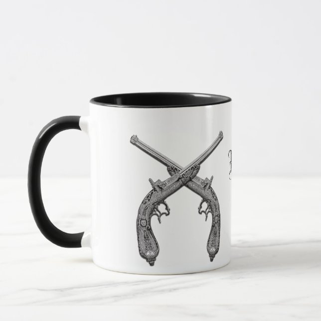 Rebel Crossed Pistole Monogram Tasse (Links)