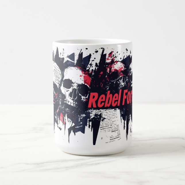 "Rebel Forever" - Edgy Skull Graphic Design Kaffeetasse (Mittel)