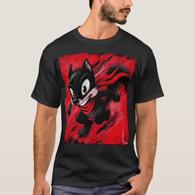 Rebel Fox Runner – Retro Halftone Comic Art T-Shirt (Vorderseite)