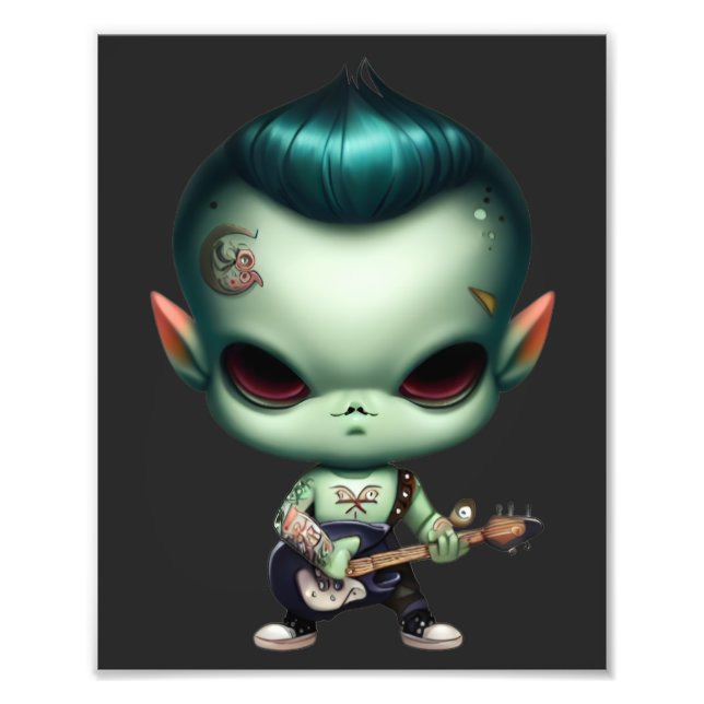 Rebel Green Alien Rockstar Fotodruck (Vorne)