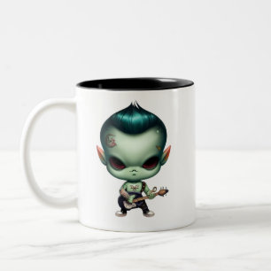 Rebel Green Alien Rockstar Zweifarbige Tasse