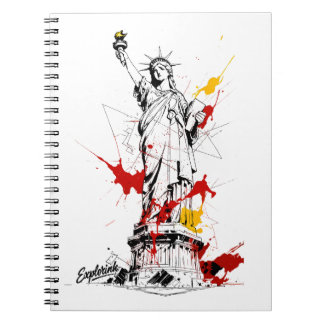 Rebel Liberty Statue Ink Sketch Notizblock