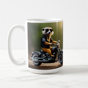 Rebel Meerkat: Leathers, Sonnenbrillen und Motorra Kaffeetasse
