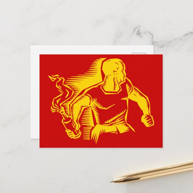 Rebel, Molotov Cocktail, Riots, Communist Style Postkarte (Vorderseite/Rückseite Beispiel)