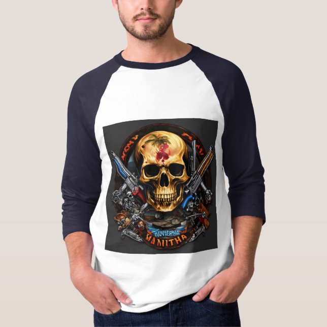 "Rebel Riffs Skull & Crossbones Rock T-Shirt (Vorderseite)