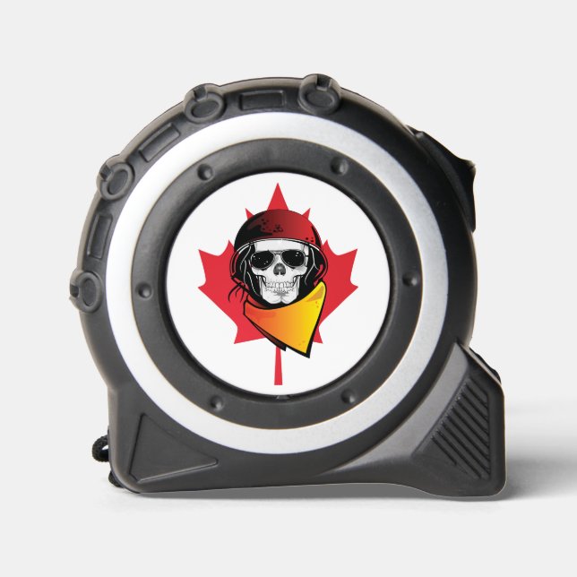 REBEL SKULL CANADIAN MAPLE LEAF ZOMBIE MAßBAND (Vorderseite)