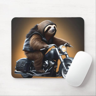 Rebel Sloth: Ein lederverkleidetes Motorrad Mousepad
