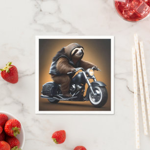 Rebel Sloth: Ein lederverkleidetes Motorrad Serviette