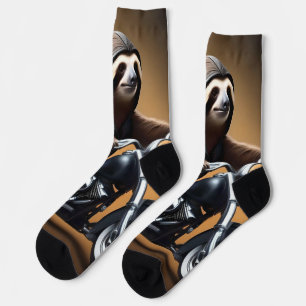 Rebel Sloth: Ein lederverkleidetes Motorrad Socken