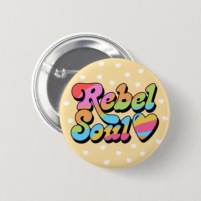 Rebel Soul Girl Power Button (Vorne & Hinten)