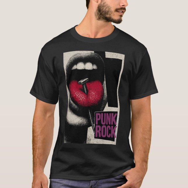 Rebel Tongue: Vintage Punk Statement T-Shirt (Vorderseite)