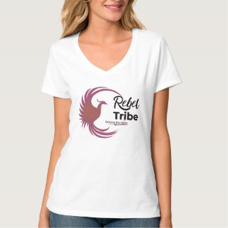 Rebel Tribe Phoenix Logo Damen V-Ausschnitt T-Shir T-Shirt
